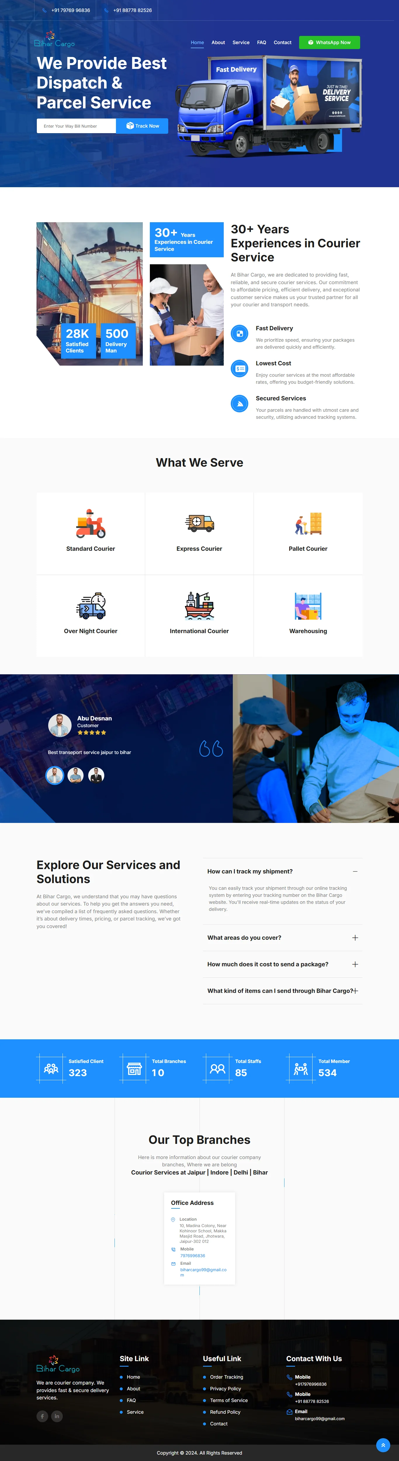 Bihar Cargo Website by WebPino