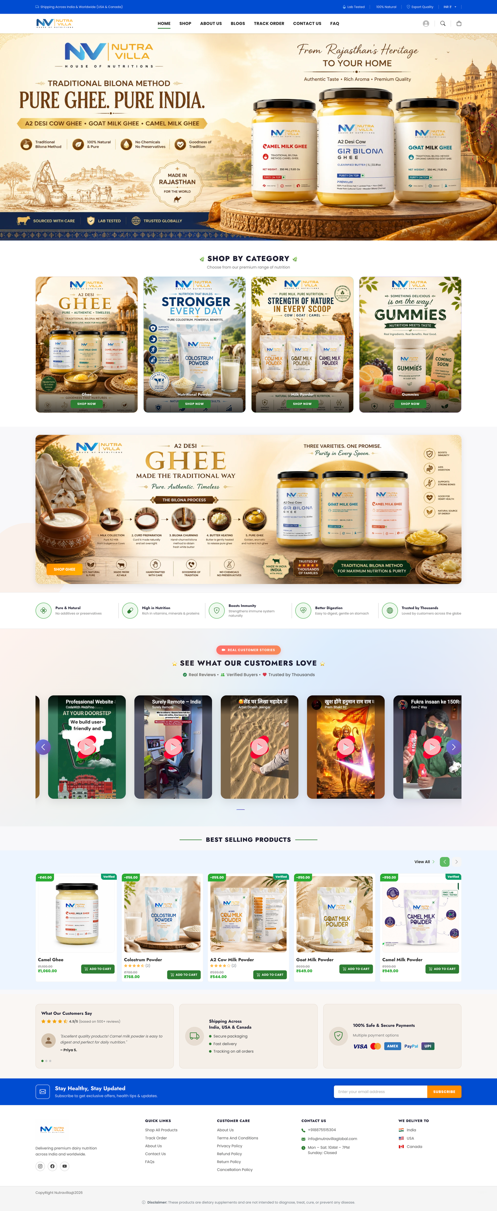 Nutravilla E-commerce Website by WebPino