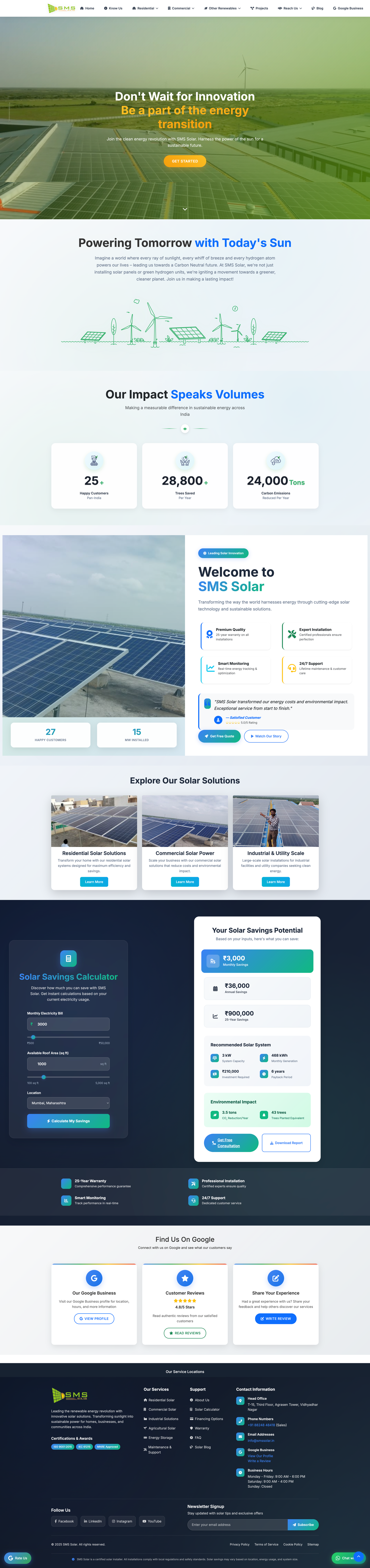 Solar Business Website by WebPino