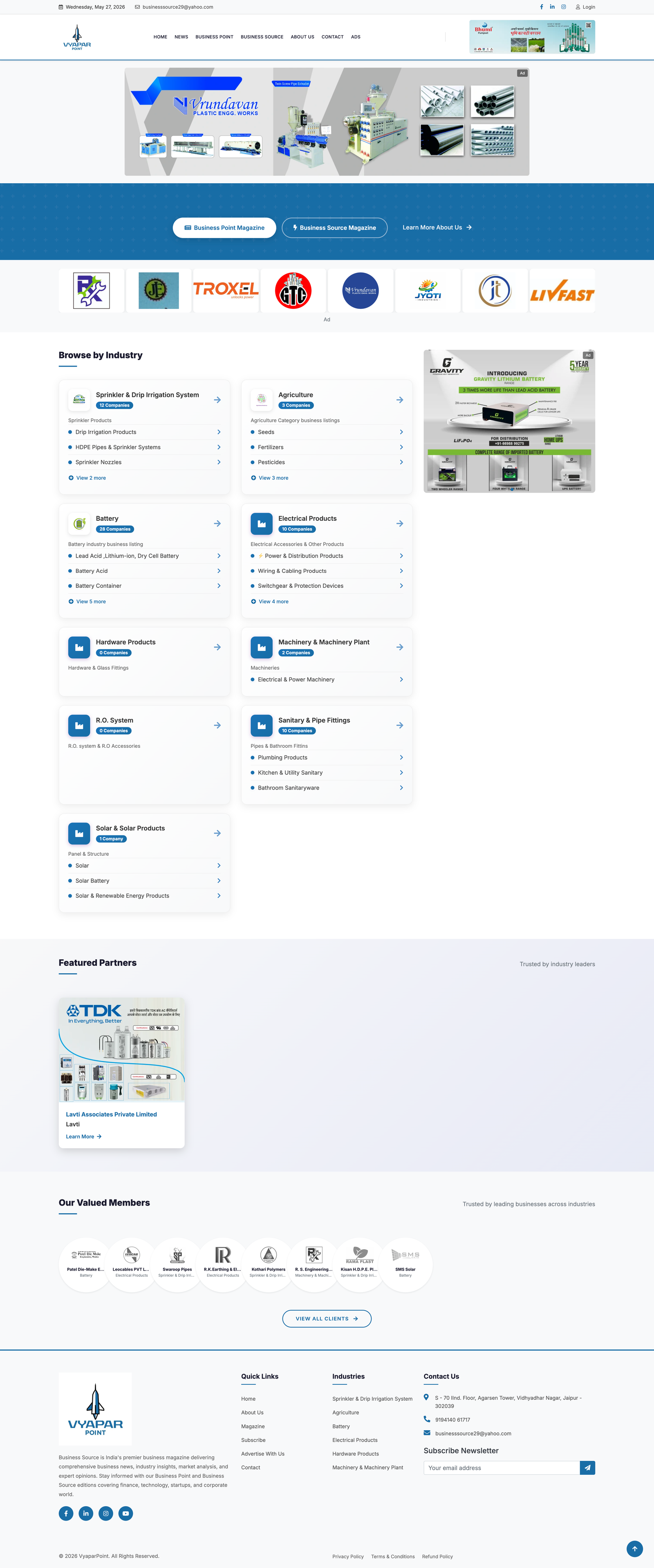 VyaparPoint Business Website by WebPino